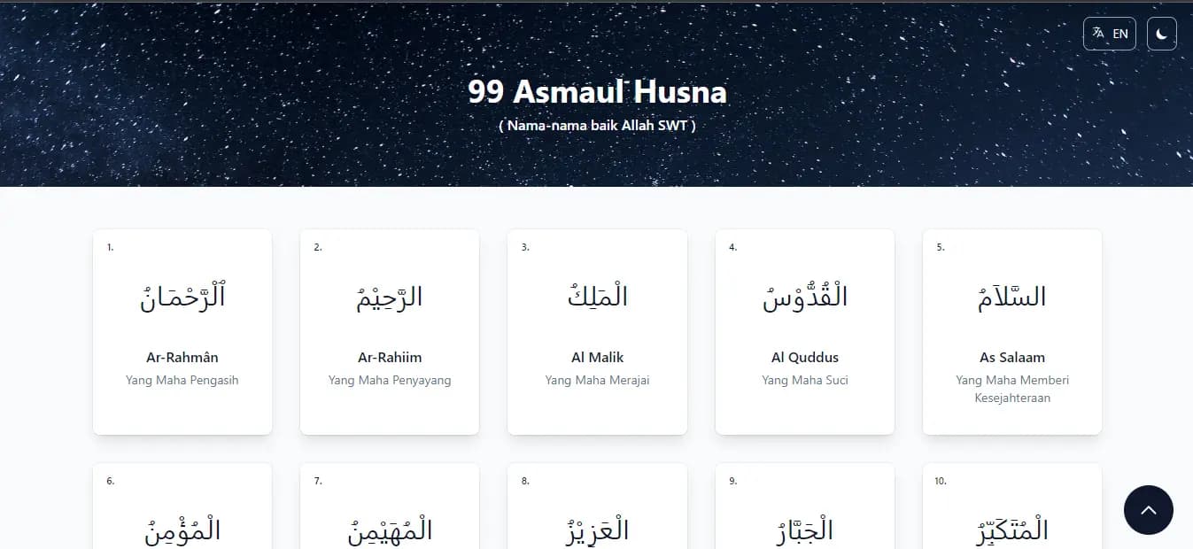 Asmaul Husna Card